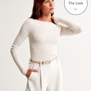 NWT Abercrombie and Fitch Glossy Slash Sweater Top